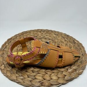 FARM Rio Caramel Palm Tree Sandals Size 7 Women's
